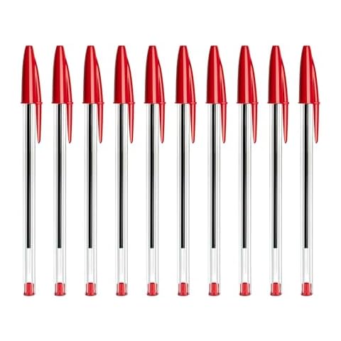 SOMCO Pack of 10 Red Ballpoint Pens Cover