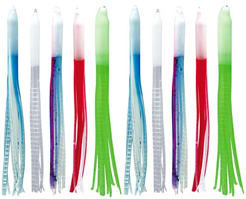 KIT 10 OCTOPUS IN GOMMA CM. 10 POLIPETTO IN MATERIALE SILICONICO DI OTTIMA QUALITA'SISTEMA DI COLORAZIONE CHE NON SI ALTERA NEL TEMPO. E’ SICURAMENTE UNA DELLE ESCHE PIÙ UTILIZZATE PER LA PESCA DELLA RICCIOLA, DEL DENTICE, DEL SERRA E DI ALTRI PREDATORI. PUÒ ESSERE TRAINATA IN ACQUE POCO PROFONDE OPPURE, AL LARGO IN ACQUE FONDE CON L’AUSILIO DELL’AFFONDATORE.