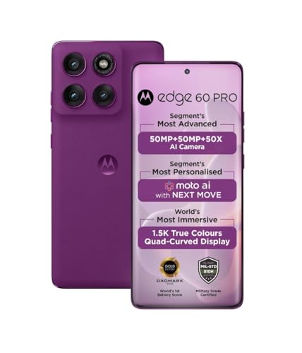 Image of Motorola Edge 60 Pro 5G (Pantone Sparkling Grape, 12GB RAM, 256GB Storage), Purple