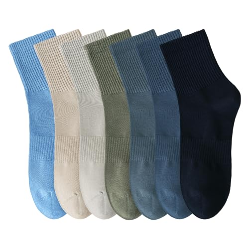 Image of Womens Cotton Anti-Pilling Quarter Crew Socks | Moisture-wicking, Odor-control, Lightweight, Office /gym, 7-pair, US 6-10
