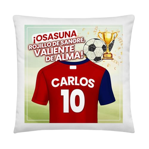 Kembilove® Cojín de Fútbol Personalizado Osasuna con Nombre y