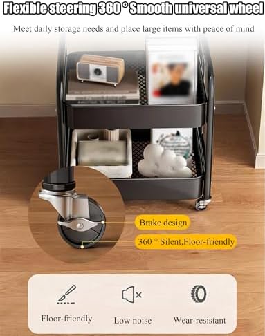 Heavy-Duty Rolling Kitchen & Craft Trolley with Wheels, Metal Storage Cart for Home Organization, 17.32"x11.81"x40.55" - Versatile Utility Cart for Kitchen, Crafting, and More