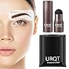 URQT One Step Eyebrow Stamp Shaping Kit - Eyebrow Powder Stamp Makeup with 10 Reusable Eyebrow Stencils Eyebrow Razor and Eyebrow Pen Brushes, Long Lasting Buildable Eyebrow Makeup (Medium Brown)