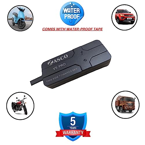Image of ZASCO V5 PRO GPS Tracker for Cars /Motorcycles /Bikes /Trucks with Engine Lock /Unlock Option /antitheft alerts System with 5 Years Warranty+M2M Simcard(with Waterproof Tape).