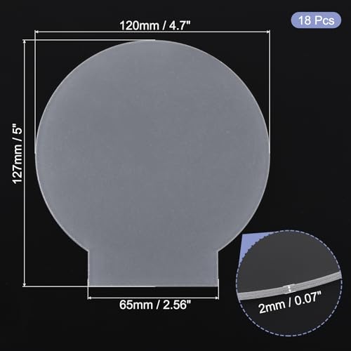 Image of PATIKIL 36Pcs Acrylic Sheet Clear Blank Cast for LED Light Base, 2mm /0.08 inch Thick Square /Round Transparent Panel Board with Film for Table DIY Display Project