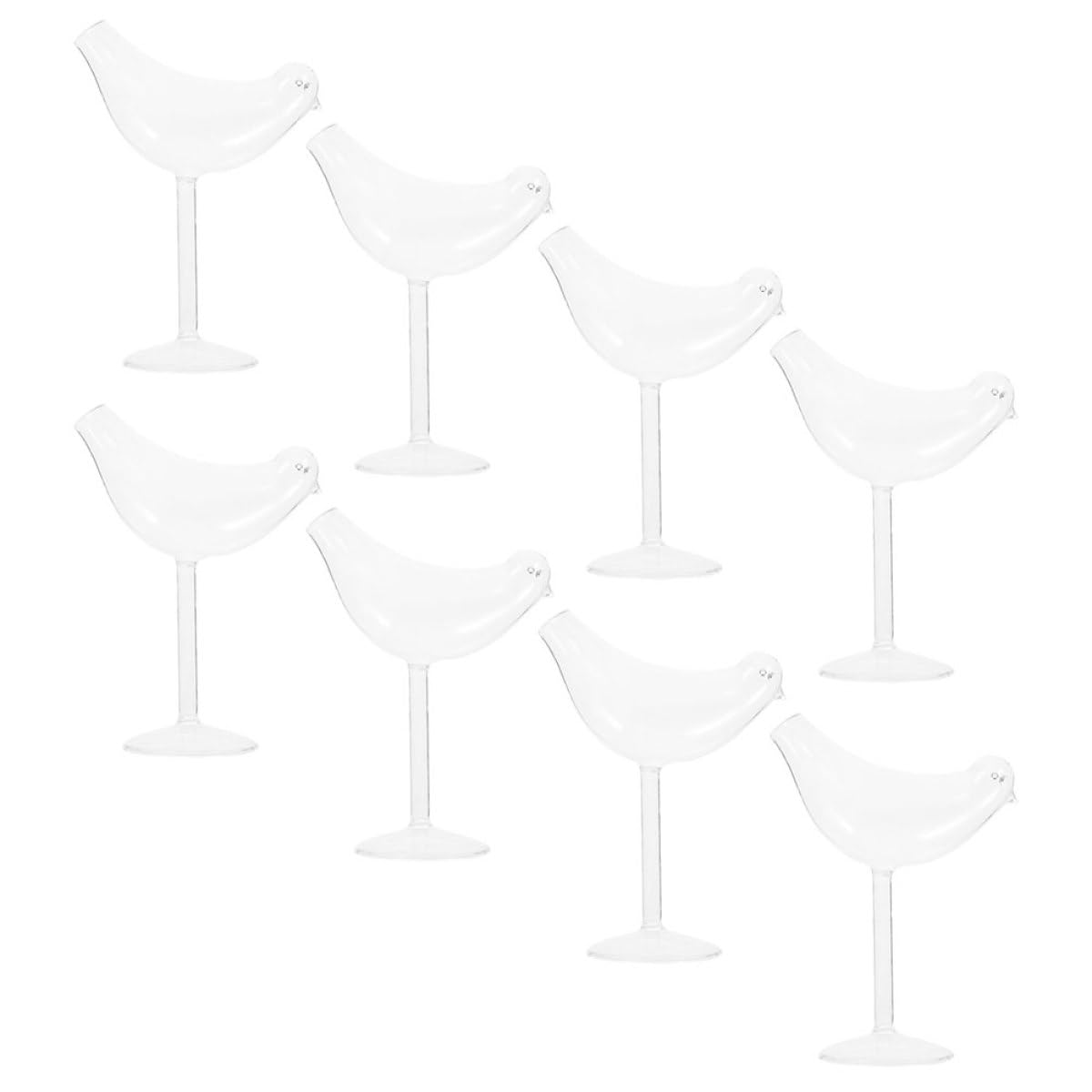 Verres à cocktail oiseau en verre fumé faciles à nettoyer pour des fêtes réussies