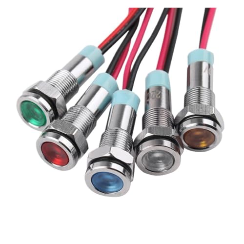 Luz indicadora de LED 6mm impermeable que resiste 220V con iluminación verde brillante