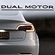 Dual Motor Emblem Auto Aufkleber Dekoration Passend für Modell 3 Y X S Auto Abzeichen (Mattschwarz)