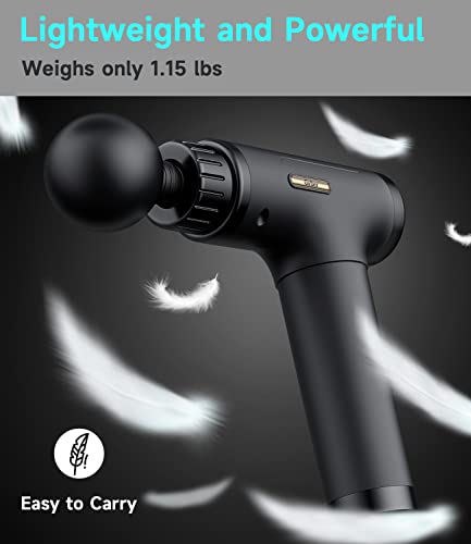 Massage Gun Deep Tissue, Mini Percussion for Athletes, Portable Muscle with 6 Attachments Pain Relief - Back, Neck, Body & 30 Speed (Black) - Image 4