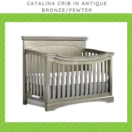 Image of Toddler Bed Safety Guard Rail for Evolur Baby Convertible Cribs - Solid Wood Rail for Convertible Crib to Toddler Bed Conversion - Safety Bed Rail for Children (Antique Bronze, Model 811)