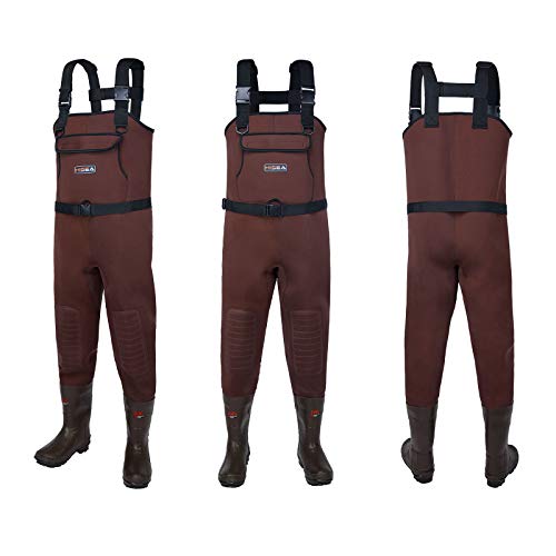 HISEA Neoprene Fishing Chest Waders for Men with Boots Cleated Bootfoot