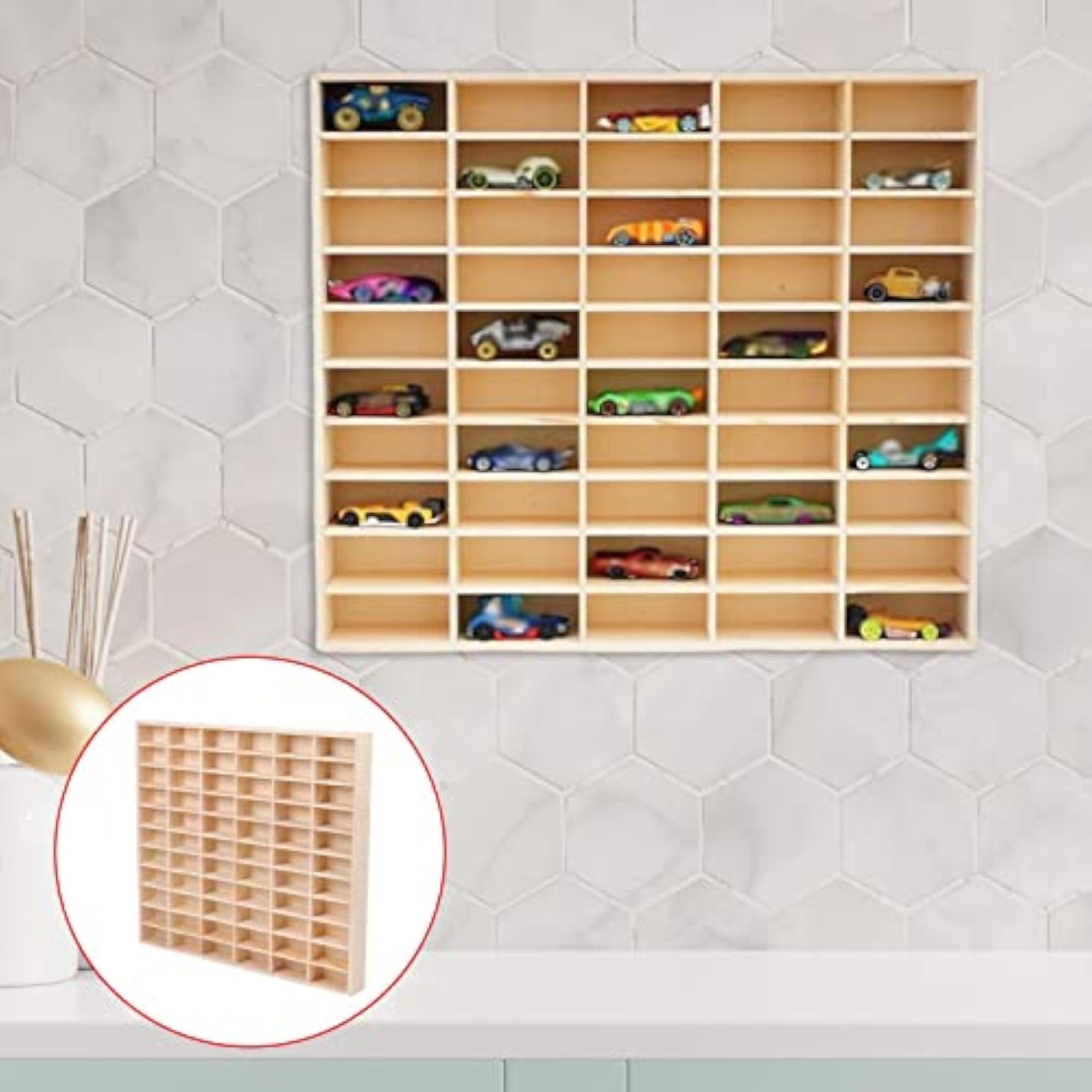 Action Figures Display Showcase Storage Wood