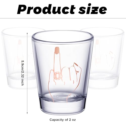 Image of Mimorou Bride and Groom Glasses 2 Pieces Ring Finger Wedding Funny Bride Wine Glass 2 oz Mr and Mrs Engagement Gifts Stemless for Newlyweds Couples (Rose Gold)