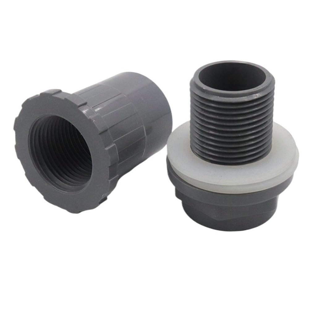 Pipe Drainage Joint 2Pcs PVC Pipe Connectors Fittings for Garden Irrigation, Aquarium Drain Joint Fish Tank Joints 20 25 32 40 50mm(40mm)
