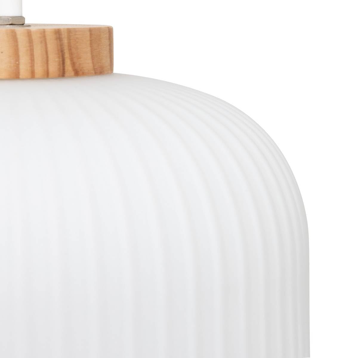 Atmosphera - Suspension verre travis blanc d25cm