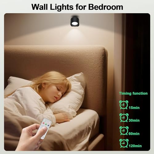 AOMEES Wall Lights Battery Operated Wall Sconce, 3 Color Temperatures & 3 Brightness Level - image 3