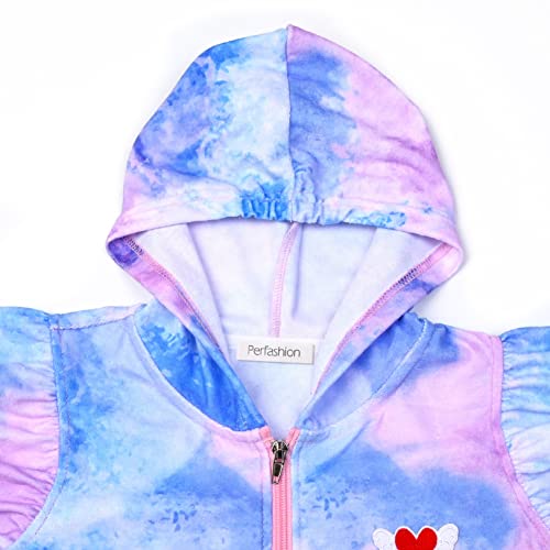 Perfashion Girls Swimwear Coverup Size 6 7 Swimsuit Cover-Ups Swim Terry Hooded Zip Beach Tie Dye Robe #TOP2