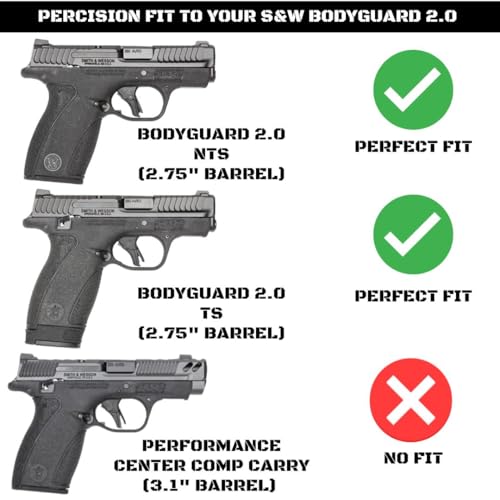 Fit for Smith & Wesson Bodyguard 2.0 IWB Holster - Concealed Carry Inside Waistband Holster, Slim & Secure Fit, Click Reholster, Durable & Lightweight Design - Made by HAWKFIRE