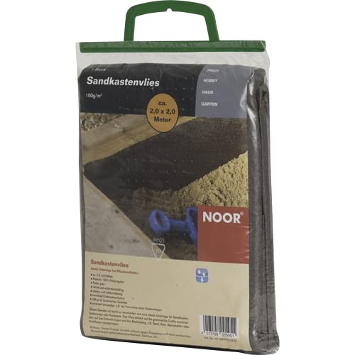 NOOR Sandpit Fleece 2x2m Grey PP Fleece for Sandpits, Water & Air Permeable, Weed Growth Prevention