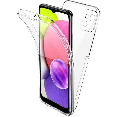 Oududianzi Case Compatible with Samsung Galaxy A03, Ultra Thin Transparent 360 Degree Protective Case, TPU Front and PC Back Case, Transparent Cover