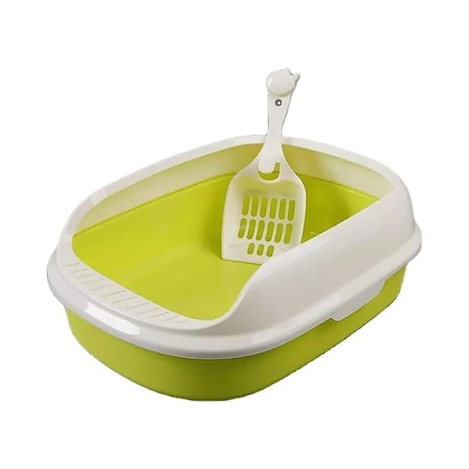 Dog Trust Cat Litter Tray with Rim/Semi Closed Style of Cat Litter Basin, Cat Litter Box + Free Cat Litter Scooper-Colour May Vary (B0C8DLRRD7) Amazon Price History, Amazon Price Tracker