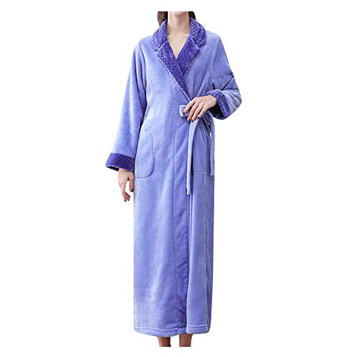 Robe de chambre longue en velours corail pour femme en grande taille