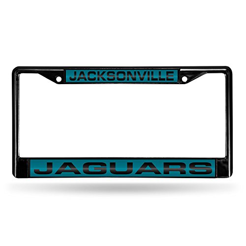 Rico Industries NFL Rico Industries Jacksonville Jaguars Black Black Laser Cut Chrome Frame 12" x 6" 12" x 6" Black Laser Cut Chrome Frame - Car/Truck/SUV Automobile Accessory