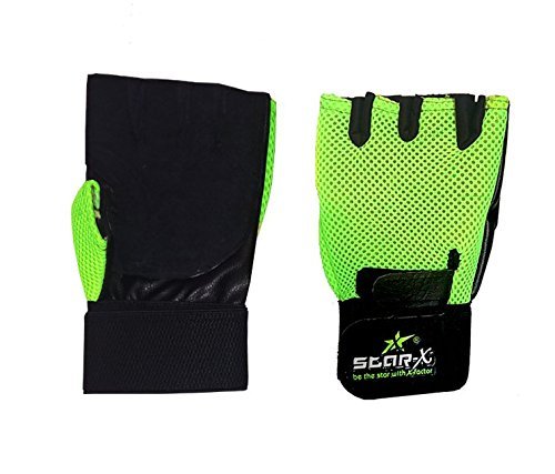 Star X Palm Power Neon Green Free Size Gym Gloves Half Finger with Wrist Support (B07C9QZ7KT) Amazon Price History, Amazon Price Tracker