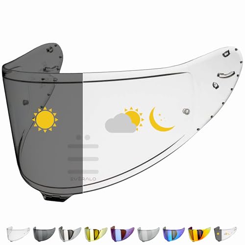 Everalo Visera Casco Compatible con Shoei Nxr 2 - Z8 - X15 - xSPR Pro - Cwr-f2 - Pantalla Nxr2 Pinlock Listo - Antivaho y Antirrayado (Fotocromático)