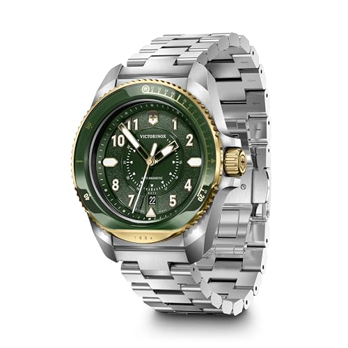 Victorinox Journey 1884, Swiss Made Men's Analog Watch, Green Dial, 43 Mm, Water Resistant Up To 200 M, Quartz Movement, Stainless Steel Case, Wrist Watch For Men |... - Image 2
