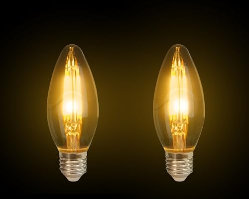 Image of kinis Vintage Style Candle Shape Light Bulbs /Bulb for Wall Light /Bulb for Hanging Light /Bulb for Pendant Light /Bulb for Chandelier /Bulb for Decorative Lights (KIN-C35 Bulb, Pack of 4)