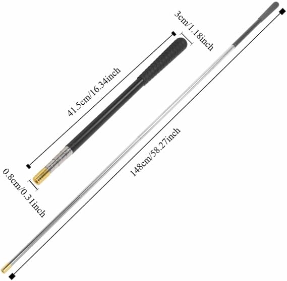5-Section Telescoping Fishing Landing Net Handle, Stainless Steel Extension Fishing Pole Replacement Handle Accessories,Handle with 8mm Screw Interface