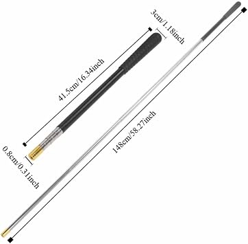 5-Section Telescoping Fishing Landing Net Handle, Stainless Steel Extension Fishing Pole Replacement Handle Accessories,Handle with 8mm Screw Interface