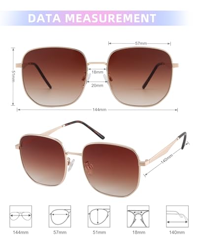 JOOX Trendy Oversized Square Sunglasses for Women Men Classic Metal Hexagon Sun Glasses Ladies UV400 Protection Shades3