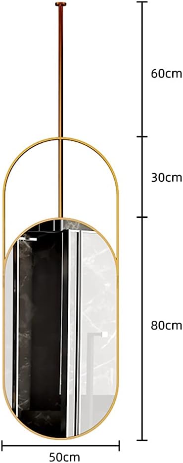 LED Bathroom Mirror Illuminated Mirror Wall Mirror Makeup Mirror Mounted Vanity Mirror Hanging Mirror Boom Mirror Oval Personality Ceiling Hollow Out Hotels homestays Restaurants (Color : Gold)