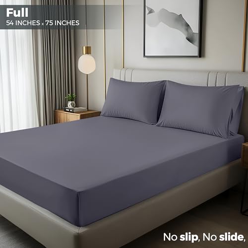 Image of Utopia Bedding Fitted Sheet - Pack of 2 Bottom Sheets - Soft Brushed Microfiber - Deep Pockets, Shrinkage & Fade Resistant - Easy Care (Full, Grey)
