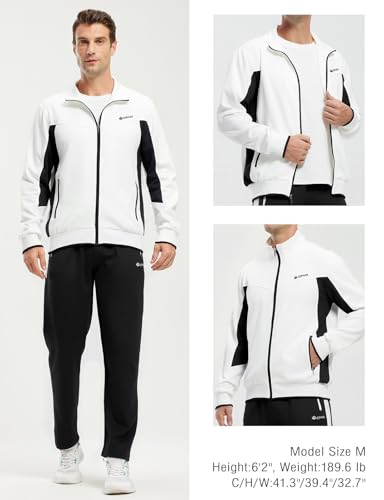 Image of Rdruko Men's Athletic Casual Tracksuit 2 Piece Full Zip Jacket Sweatsuit Outfit Jogger Fleece Set