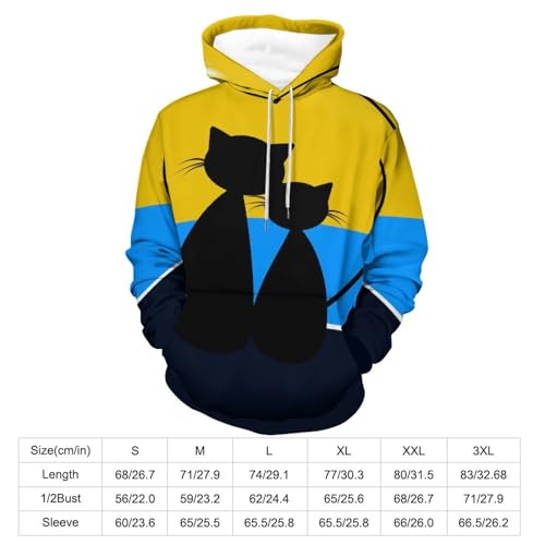 Sweats à capuche couple de chats pull cadeau saint valentin - 2