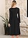 ANRABESS Women Long Sleeve Midi Dress Crewneck 2025 Fall Fashion Casual Flowy A-Line Long Dresses Vacation Outfit with Pocket Black S