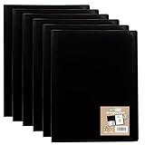 eco-eco A5 100% recyceltes Portfolio, 10 Taschen, schwarz, flexibler Einband, Portfolio, Buchordner, Präsentationsbuch, 6 Stück, eco162 x 6