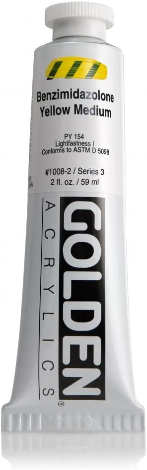 Golden Heavy Body Acrylic, 2 Ounce Tube, Benzimidazolone Yellow Medium (1008-2) Golden Heavy Body Acrylic, 2 Ounce Tube, Benzimidazolone Yellow Medium (1008-2)