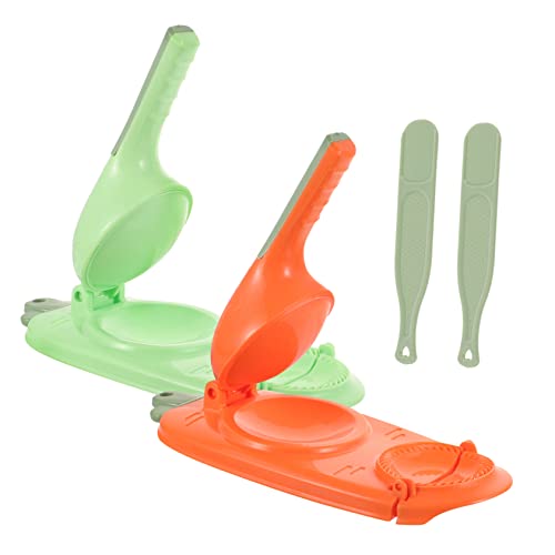 PRETYZOOM 2-piece Dumpling Press Plastic Dumpling Tool Easy to Clean Use Compact for Wrapping