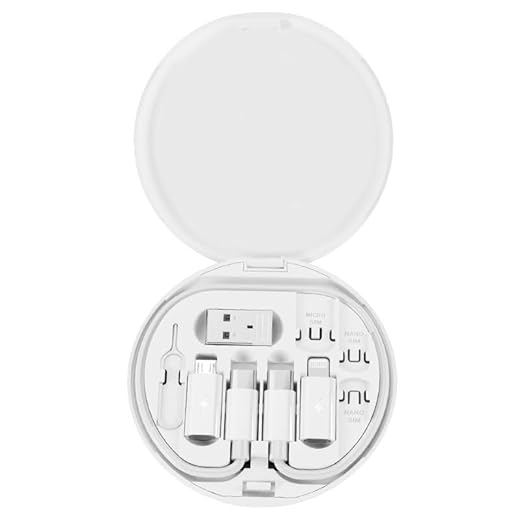 5 in 1 Portable Multi USB Type C to C Charging Adapter Cable Kit USB C to Lighting USB A & Type C to Micro with Storage Box (White)