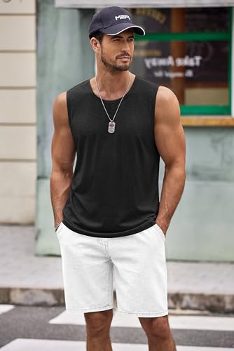 COOFANDY Men's Workout Tank Top 2 Pack Casual Soft Sleeveless Gym Muscle Shirts Bodybuilding Tee3