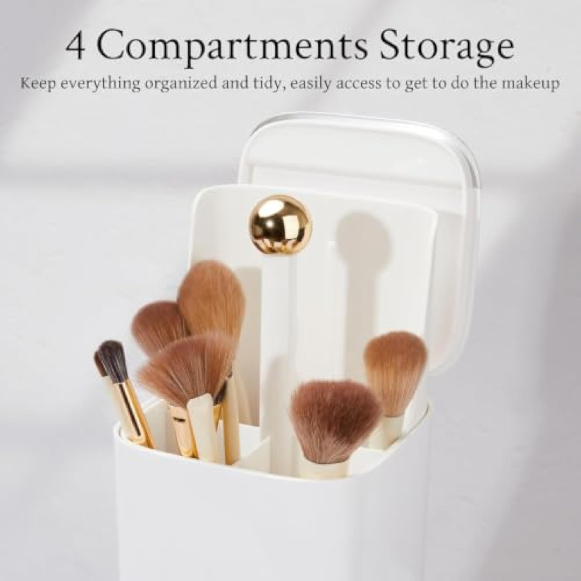 Dustproof Pop Up Makeup Brush Holder Box with Lid