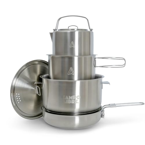 Campo Libre.® Enzo I Camping Kochgeschirr aus Edelstahl I kompaktes...