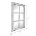 Barnyard Designs 24x40 Windowpane Wood Farmhouse Wall Mirror, Large Rustic 6 Pane Rectangle Window Frame Vintage Decor, Entryway Hallway Mirror (Whitewash)