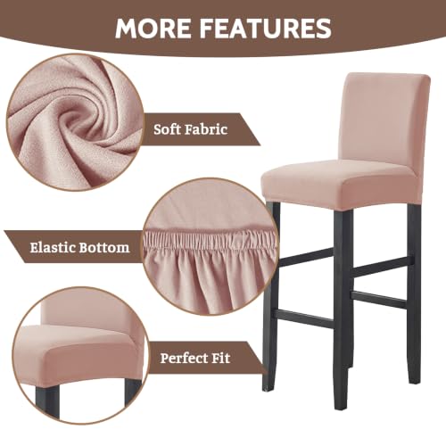 Image of FUANGUI Bar Stool Covers Set of 4, Waterproof Stretch Bar Stool Seat Covers | Washable Removable Bar Chair Covers with Backs Slipcovers, Bar Chair Covers Square for Kitchen Dining Room Cafe
