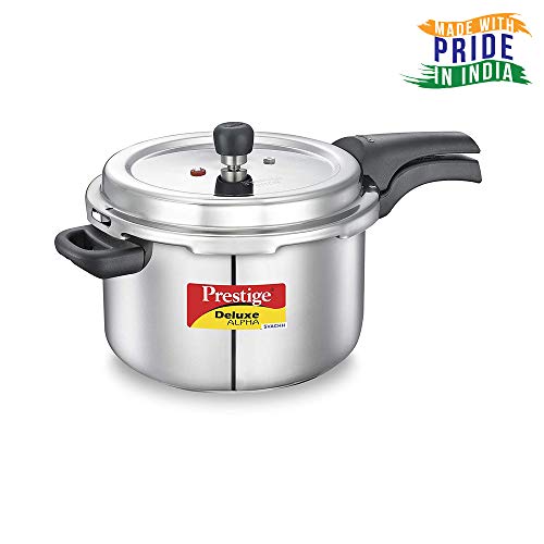 Image of Prestige Svachh Deluxe Alpha 3.0 Litre Stainless Steel Pressure Cooker & Prestige Svachh Deluxe Alpha 6.5 Litre Stainless Steel Pressure Cooker