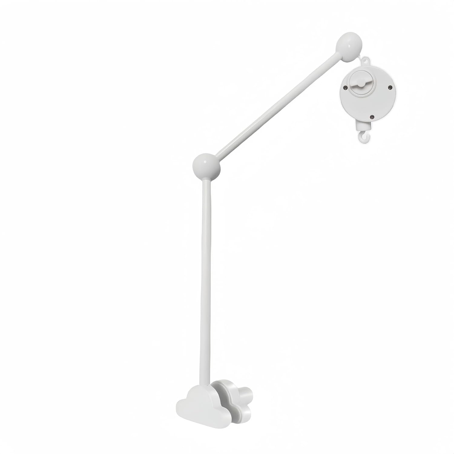 360° Rotating Baby Crib Mobile Arm,27.2 Inches Wooden Baby Mobile Hanger for Crib,Adjustable Mobile Arm for Crib Cot Bed Bassinet Wind Chimes Bed Bell Nursery Cloud Design (with Music Box)